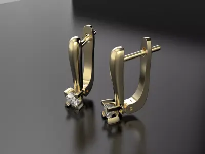 Big diamond earrings  3D print model