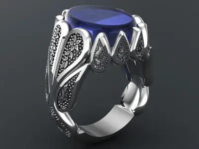  paisley men ring  3D print model