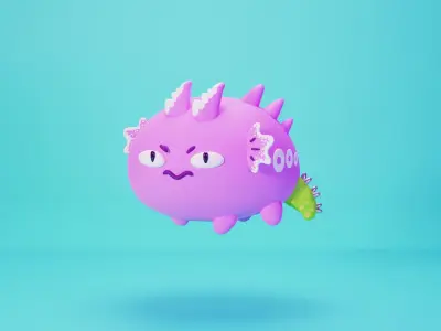 Cute Axie Infinity team with plant reptile and aqua 3D model
