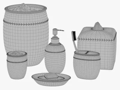 Rosalie Floral Bath Accessories by Piper Wright 3D model