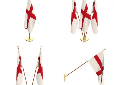 England Flag Pack 3D model
