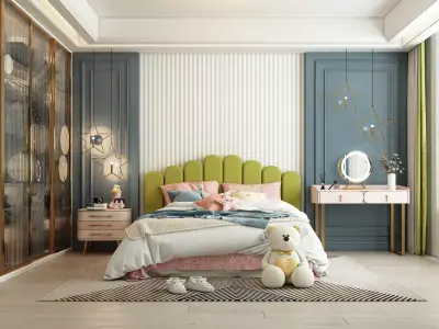 KIDS BEDROOM Low-poly 3D model