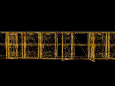 Locker Low Poly Game Ready wireframe Low-poly 3D model