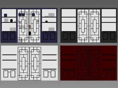 Wardrobe with decorative set 3D model