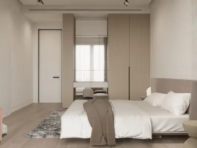 Bedroom interior scenes 3D model 17