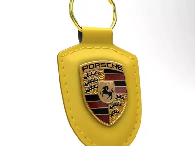 Porsche Crest Keychain Low-poly 3D model