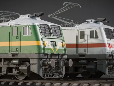 Indian Railway Locomotive Pack Low-poly 3D model