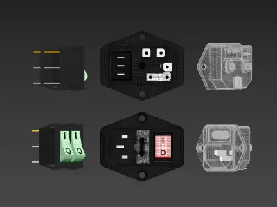 button socket 3D model