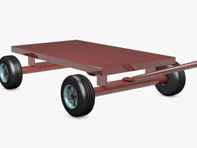 Childish Wagon Low-poly 3D model