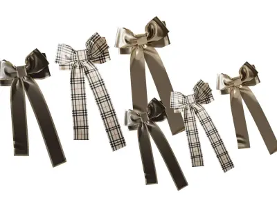 Set of festive bows 3D model