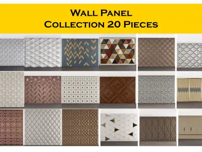 Wall Panel Collection 20 Pieces 3d model 3D model