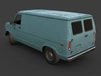Old Van Low-poly 3D model