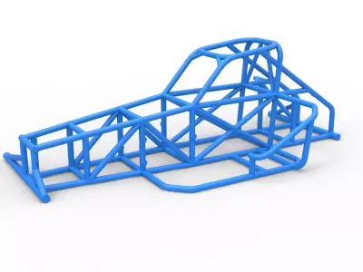 Frame of Supermodified front engine race car V2 Scale 1 to 25 3D print model