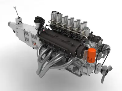 Ferrari 400 Superamerica Engine - 4 liter 3D model