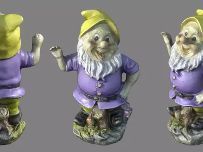 Garden Gnome 7 Low-poly 3D model