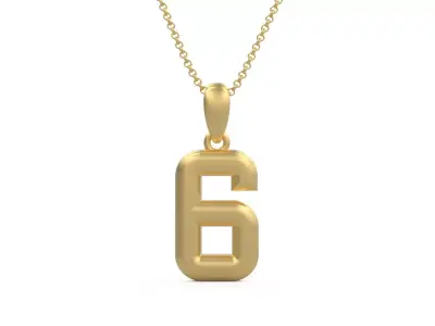 Model 1159 Number 6 Necklace Curved 3D print model