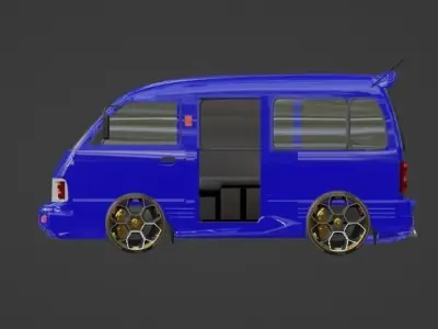 MOBIL ANGKOT RIG ANIMATION 3D model