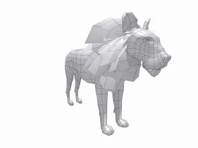 Lion low poly 3D model