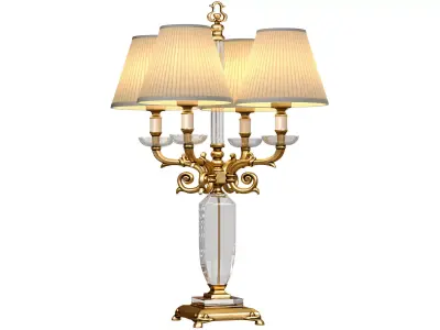 Large crystal table lamp in neoclassical American style  3D model