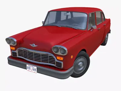 Classic american sedan Low-poly 3D model