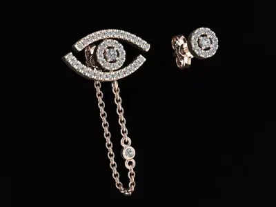Messika Lucky Eye Earring 3D print model