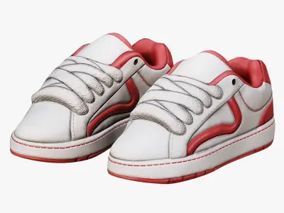 Skater Shoes Pack Y2K Low-poly 3D model