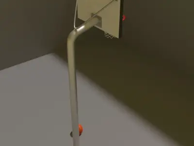 Free 3D Models of Basketball and Street Basketball Hoop Free low-poly 3D model