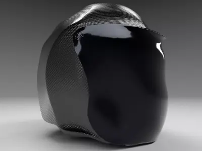 Helmet carbon fiber Low-poly 3D model