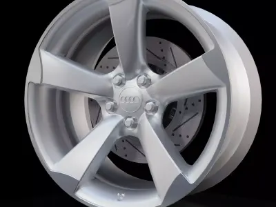 Audi Rotor - Wheels - Game Ready Low-poly 3D model