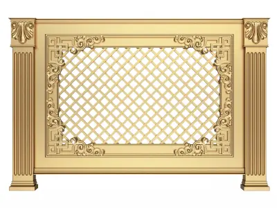 Radiator Cover Decorative Screening Grille Panel 02 Low-poly 3D model