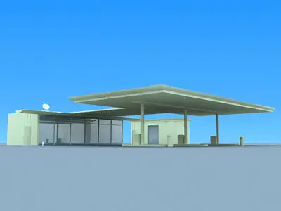 Gas Station 3D model 5