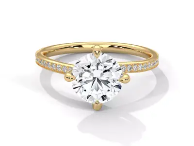 solitaire ring with detail images and 360 render videos 100 3D print model