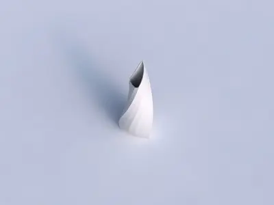 Vase puffy tipped triangle with bands 3D print model