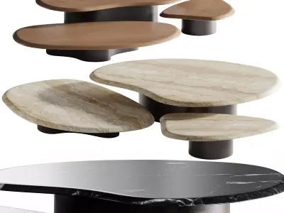 Bezier Coffee Table set 3D model