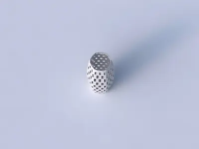 Vase squeezed hexagon with checker grid lattice 3D print model