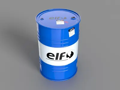 Realistic ELF Oil Barrel 3D Model Low-poly 3D model