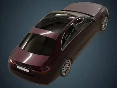 Low Poly Car 1 mercedes s-class sedan Low-poly 3D model