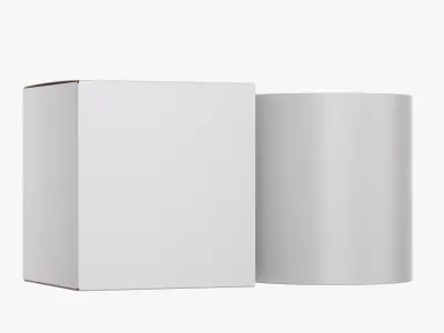 Candle with Box Mockup 3D model