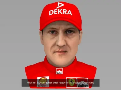 Michael Schumacher Lewis Hamilton busts full color 3D printing 3D Model Pack