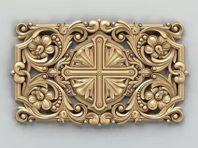 Carved decor central 012 3D model