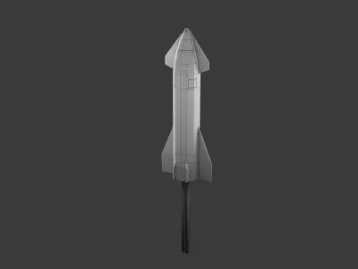 Starship - Lowpoly rocket Low-poly 3D model