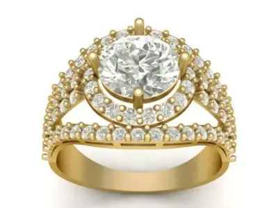 LUXURY FILIGREE DIMOND RING 3D PRINTABLE MODEL 3D print model