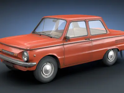 ZAZ-968 Low-Poly old car Low-poly 3D model