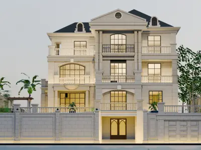 Luxury Classical Villa 3D Model Low-poly 3D model