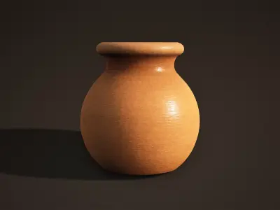 Vase Game Ready clay Low-poly 3D model