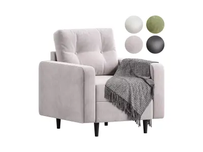 Deans armchair leather 3D model