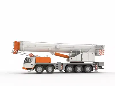 Mobile All Terrain Crane Low-poly 3D model