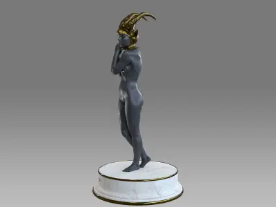 Zodiac Sign Female Capricorn Low-poly 3D model