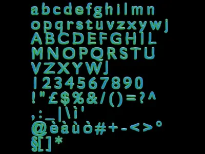 Alphabet and Numbers 3D Low-poly 3D model