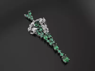 Beautiful pendant with diamonds 3D print model